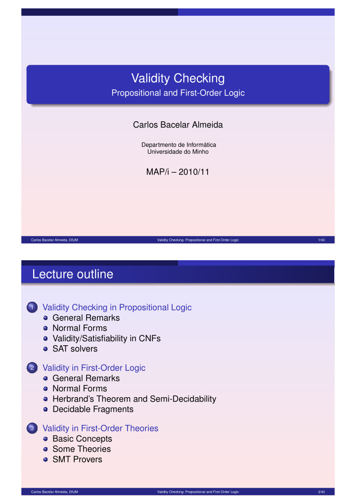 validity checking