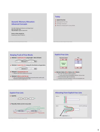 1  Freeing With Explicit Free Lists  Freeing With a LIFO Policy (Case 1)  conceptual graphic