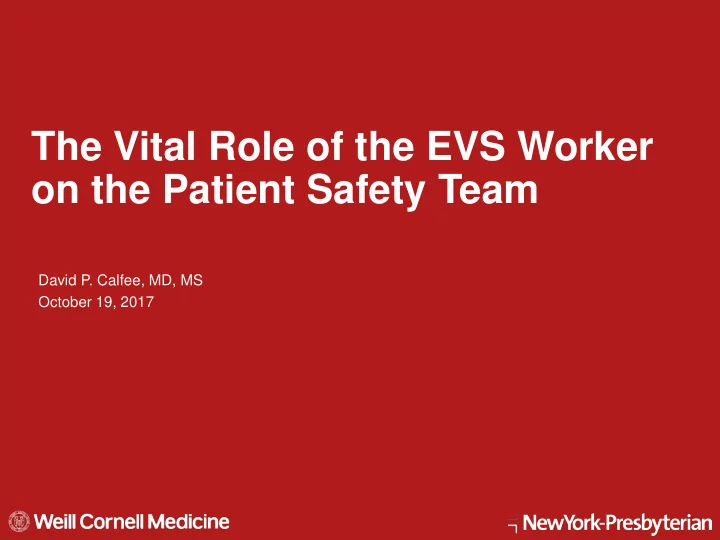 the vital role of the evs worker
