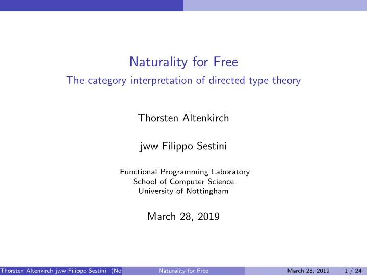 naturality for free