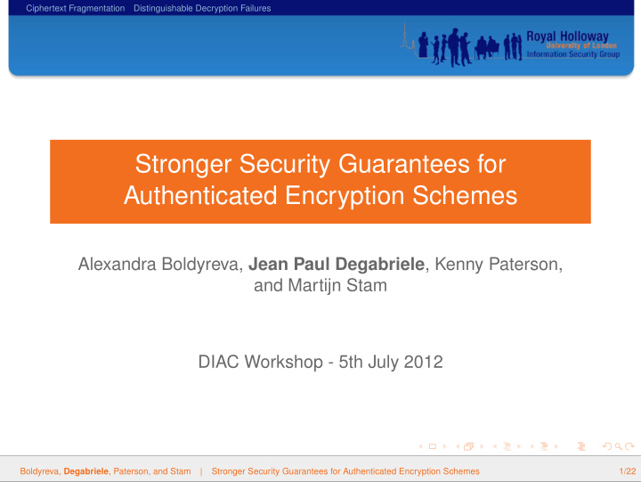 stronger security guarantees for authenticated encryption