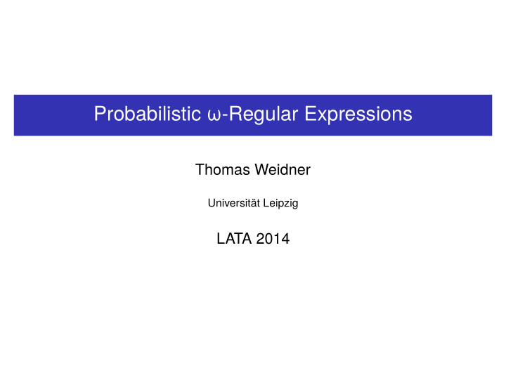 probabilistic regular expressions
