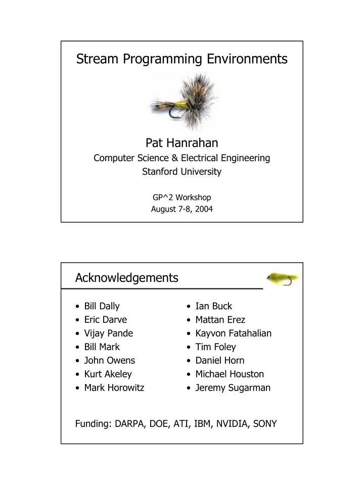 stream programming environments