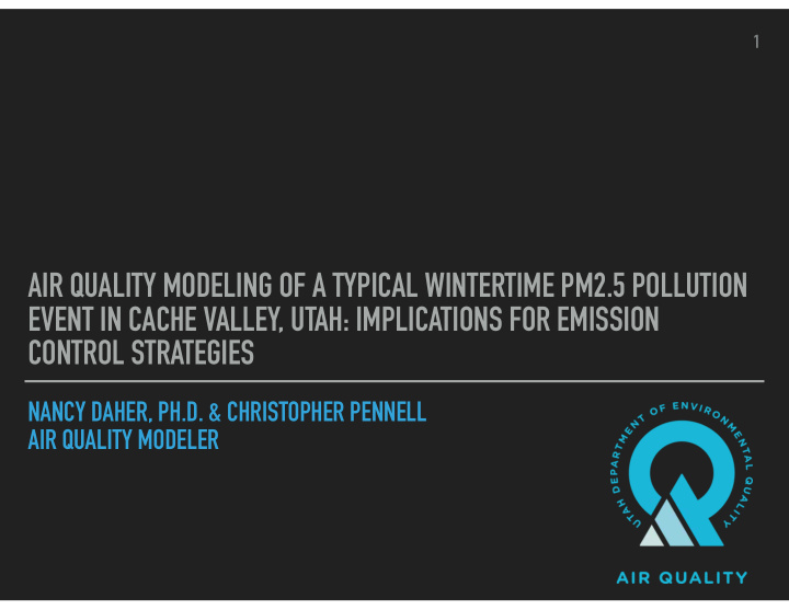 air quality modeling of a typical wintertime pm2 5