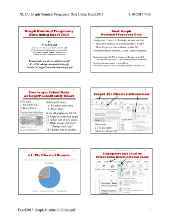 XL1A: Graph Nominal Frequency Data Using Excel2013  3/10/2017 V0E  XL1A: V0E  XL1A: V0E  Graph