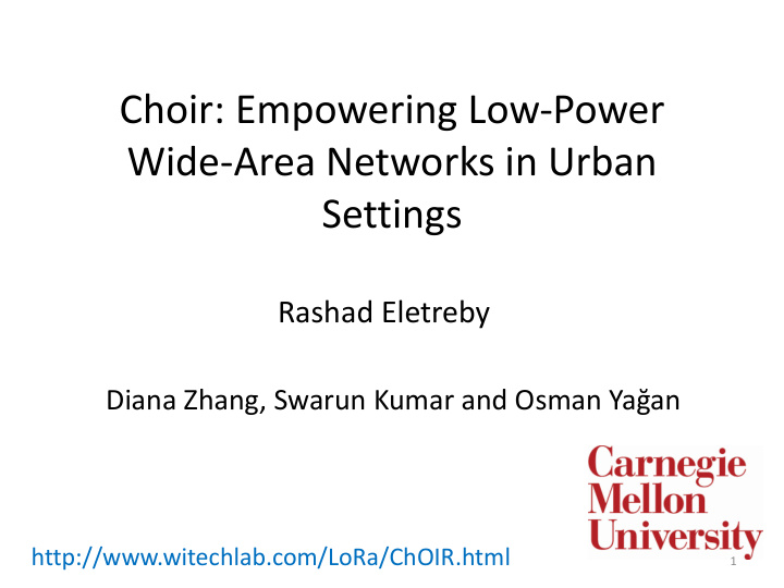 choir empowering low power wide area networks in urban