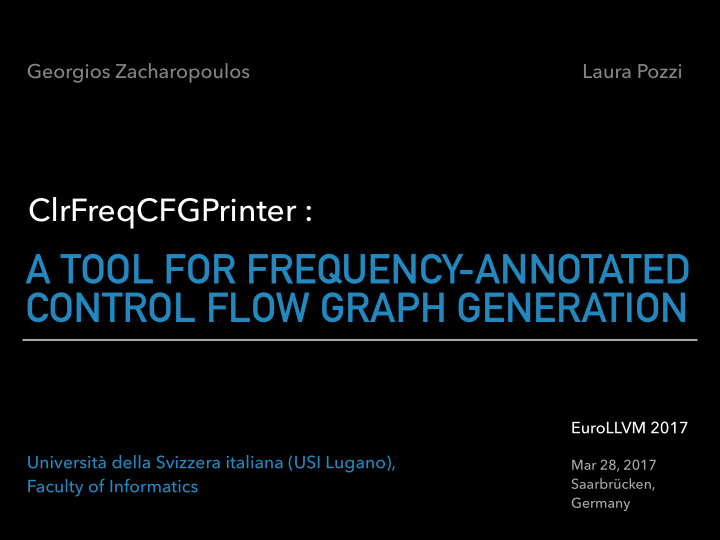 a tool for frequency annotated control flow graph