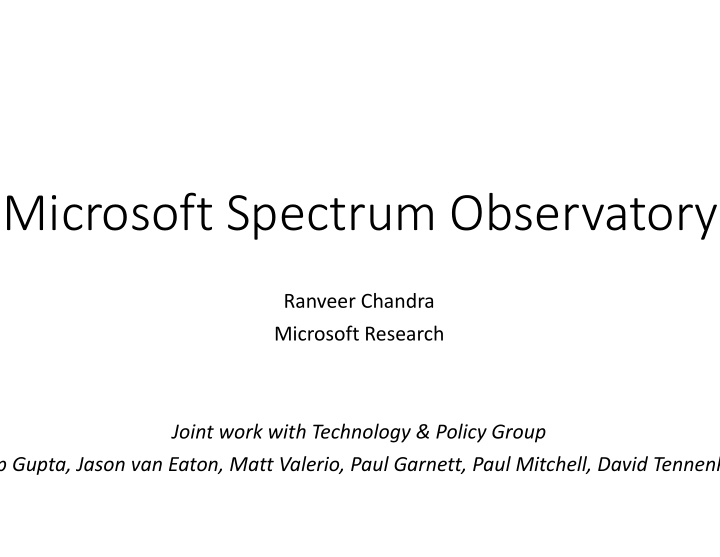 microsoft spectr rum observatory