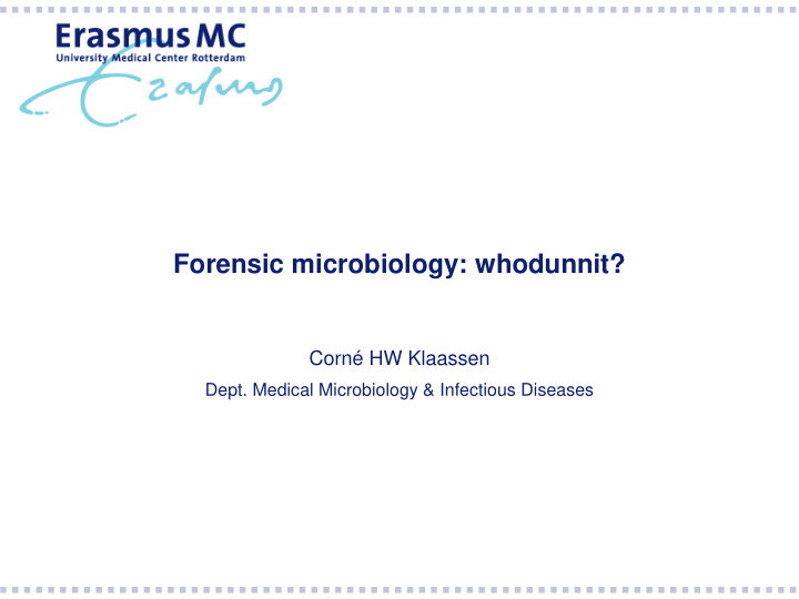 forensic microbiology whodunnit