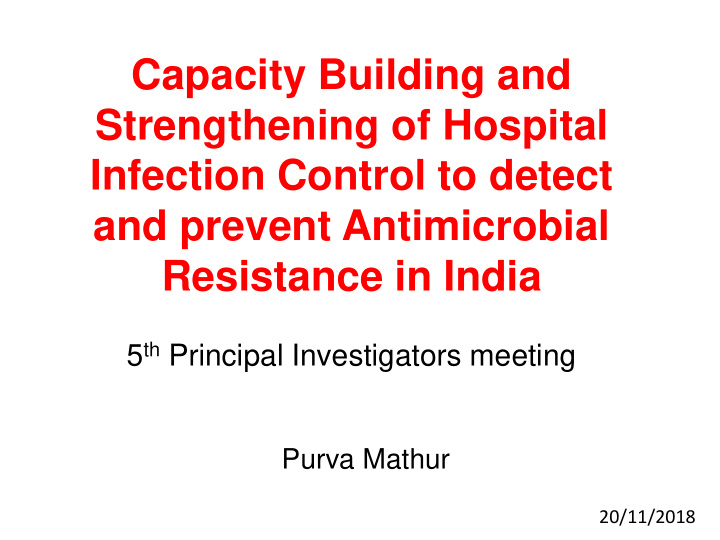 infection control to detect