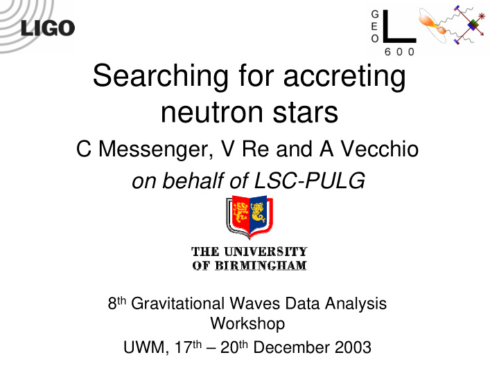 searching for accreting neutron stars