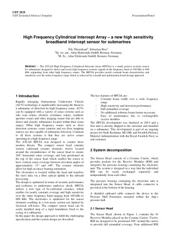 High Frequency Cylindrical Intercept Array  a new high sensitivity  broadband intercept sensor
