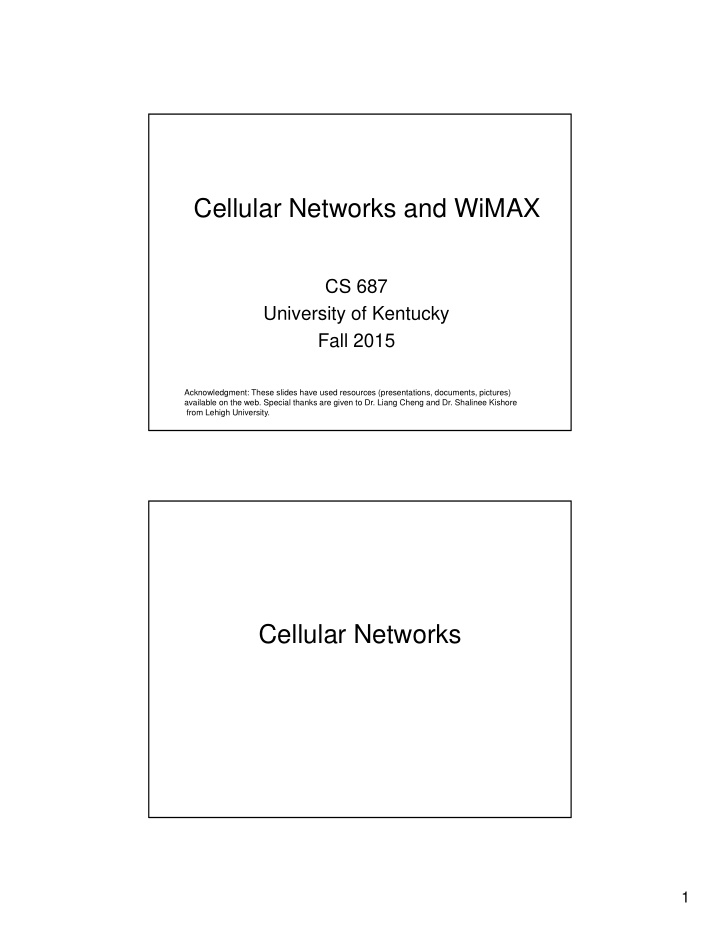 cellular networks and wimax