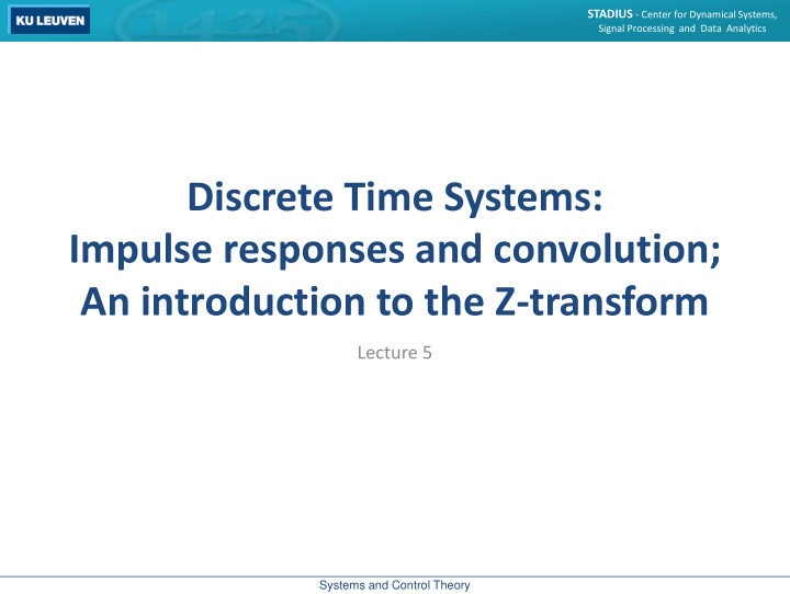 discrete time systems impulse responses and convolution