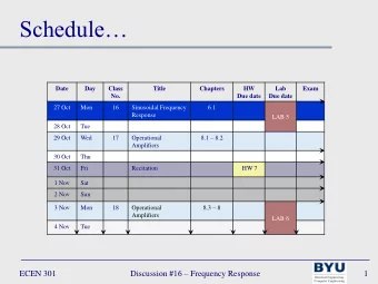 Schedule  Date  Day  Class  Title  Chapters  HW  Lab  Exam  No.  Due date  Due date  27 Oct  Mon