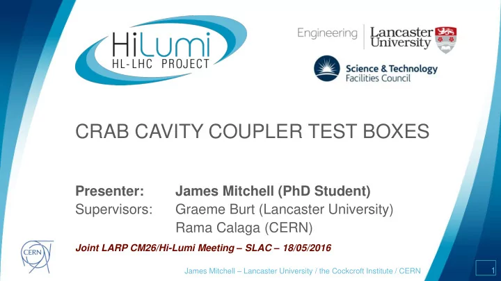 crab cavity coupler test boxes