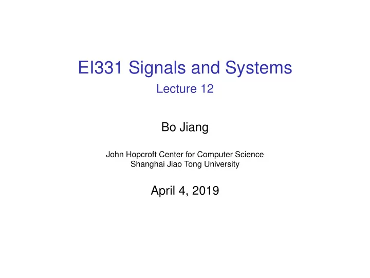 ei331 signals and systems