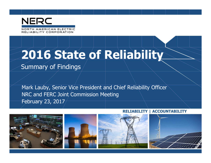 2016 state of reliability