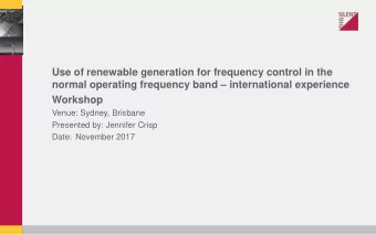 Workshop  Venue: Sydney, Brisbane  Presented by: Jennifer Crisp  Date: November 2017  Frequency