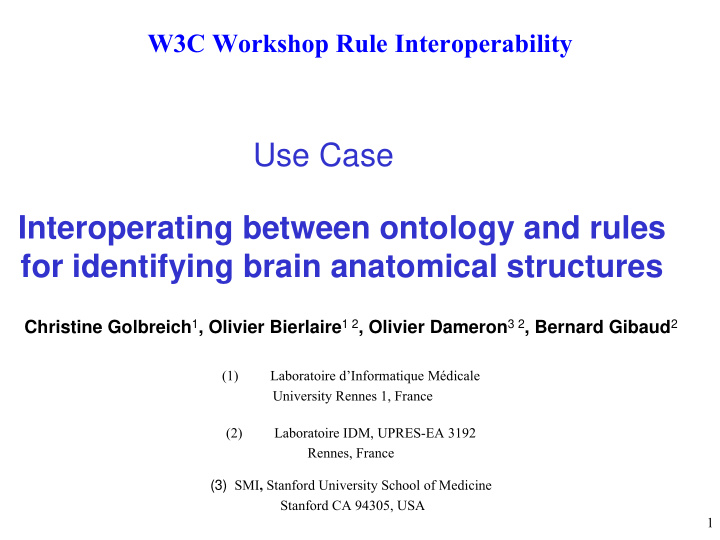 use case interoperating between ontology and rules for