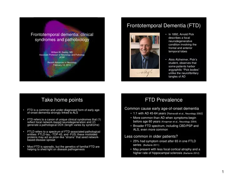 frontotemporal dementia ftd
