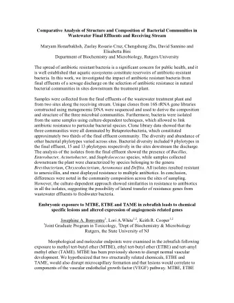 Comparative Analysis of Structure and Composition of  Bacterial Communities in  Wastewater Final