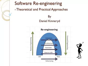 Software Re-engineering - Theoretical and Practical Approaches  By  Daniel Kinneryd  Software