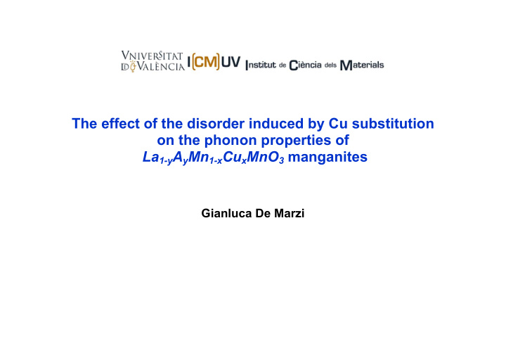 the effect of the disorder induced by cu substitution on