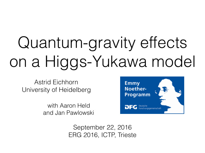 quantum gravity effects on a higgs yukawa model