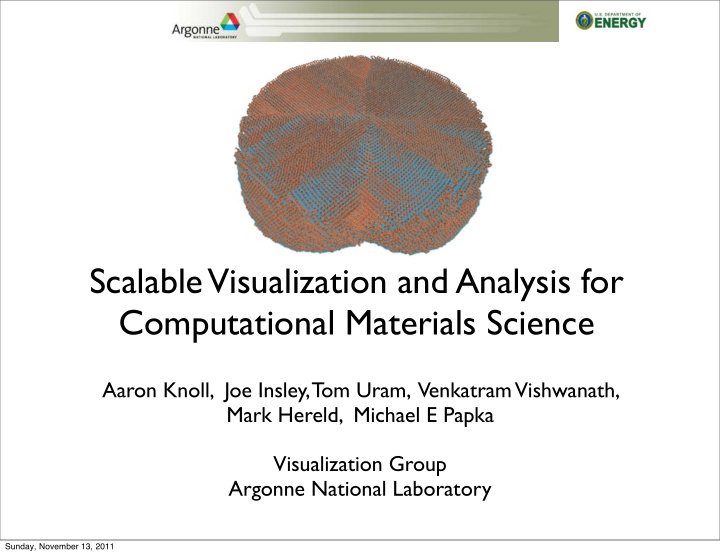 scalable visualization and analysis for computational