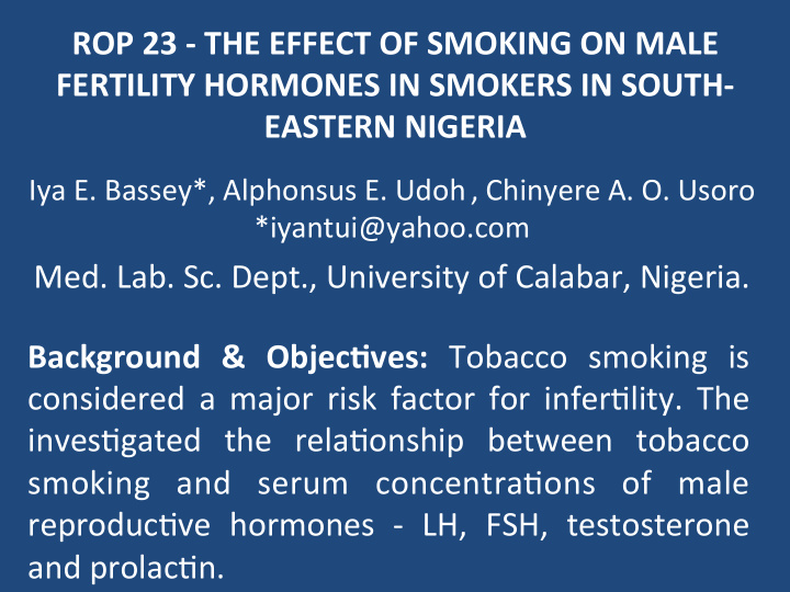 rop 23 the effect of smoking on male fertility hormones