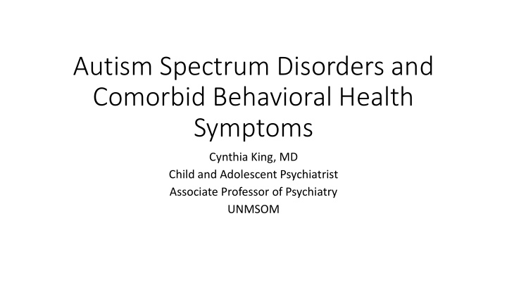 autism spectrum disorders and