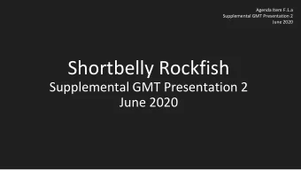 Shortbelly Rockfish  Supplemental GMT Presentation 2  June 2020  Reconsideration of FPA  New
