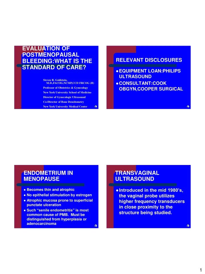 evaluation of postmenopausal