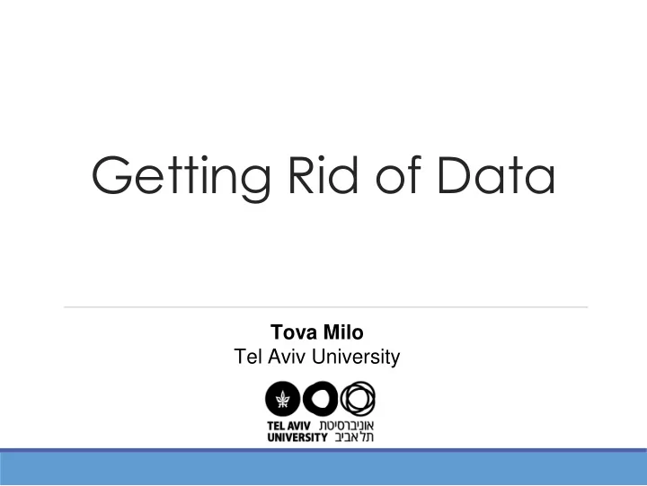 getting rid of data