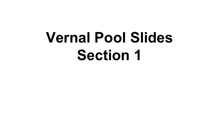 vernal pool slides section 1 our vernal pool