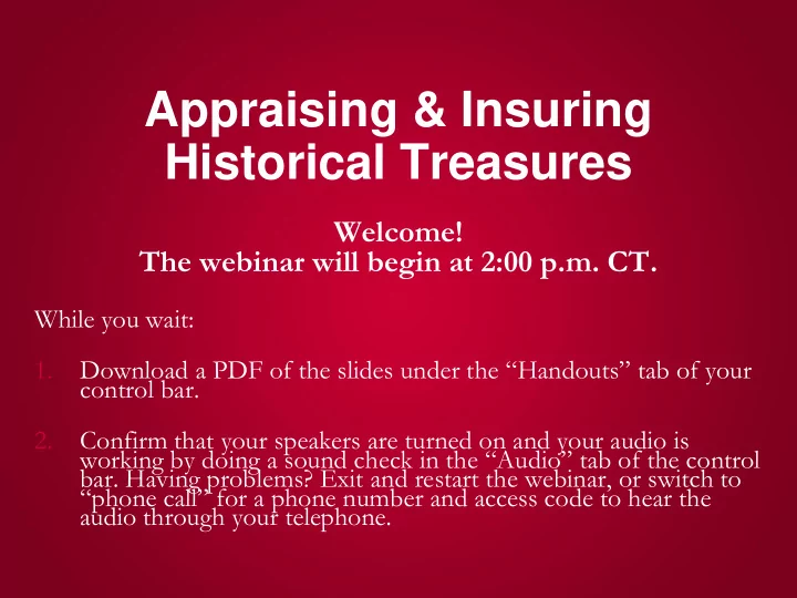 appraising insuring historical treasures