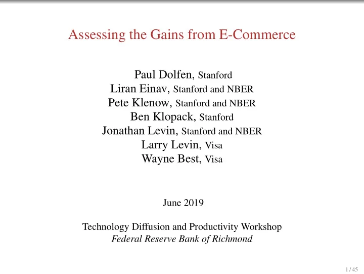 assessing the gains from e commerce