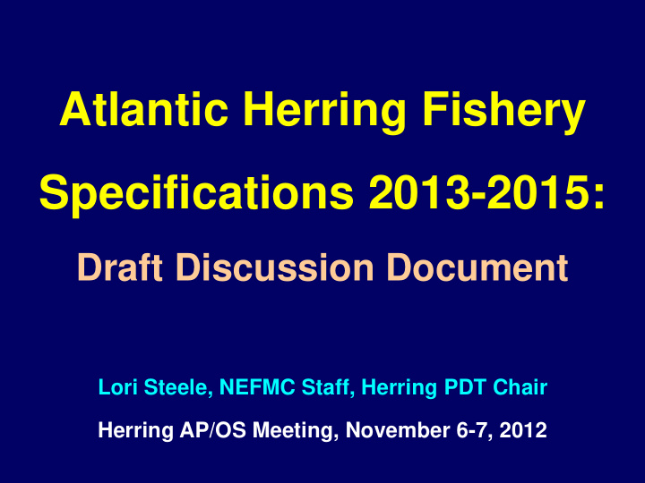 atlantic herring fishery specifications 2013 2015