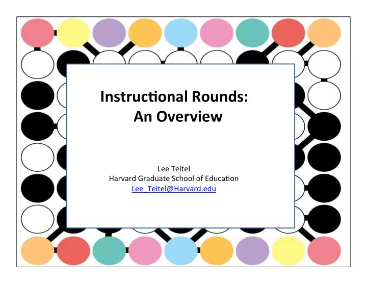 instruc onal rounds an overview lee teitel harvard