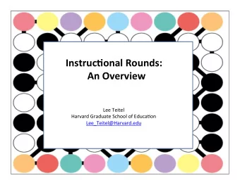 Instruc(onal  Rounds:        An  Overview    Lee  Teitel      Harvard