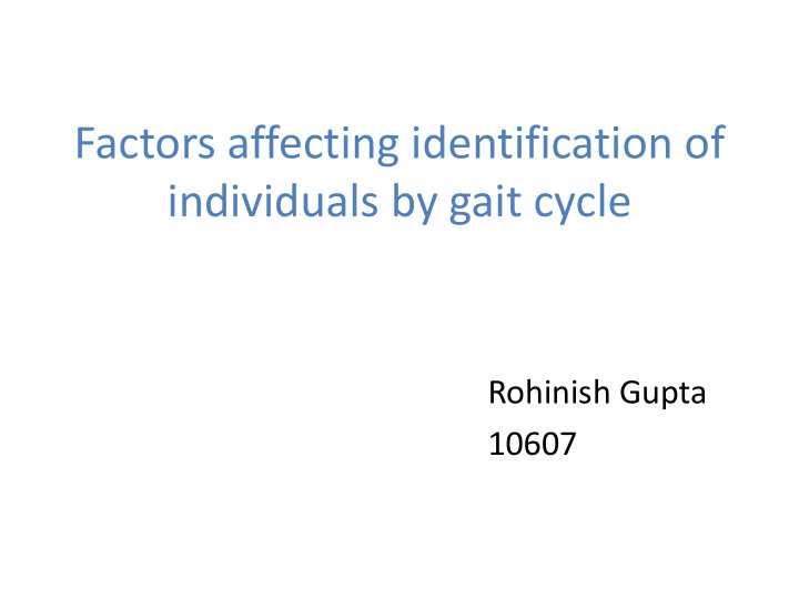 factors affecting identification of