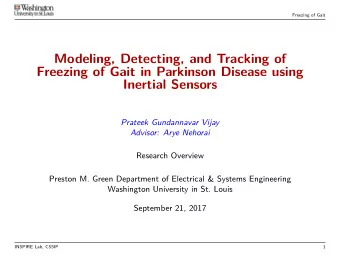 Modeling, Detecting, and Tracking of  Freezing of Gait in Parkinson Disease using  Inertial Sensors