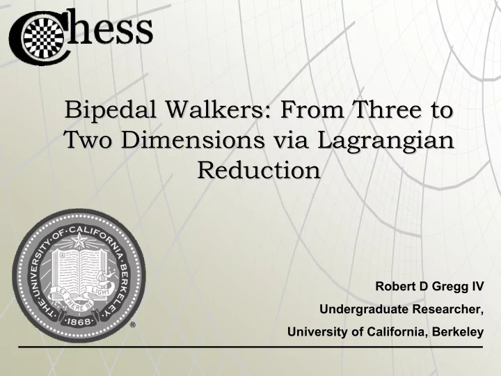 bipedal walkers from three to bipedal walkers from three