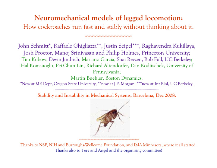 neuromechanical models of legged locomotion