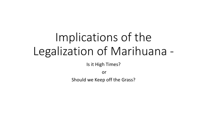 legalization of marihuana