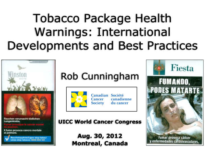 tobacco package health warnings international