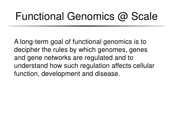 functional genomics scale