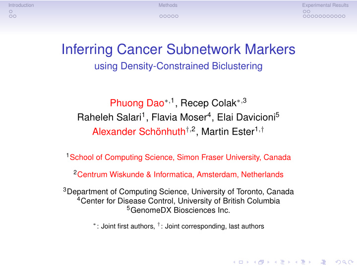 inferring cancer subnetwork markers