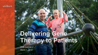 SVB Leerink  March 1, 2019  Forward-looking Statements  This presentation contains forward-looking